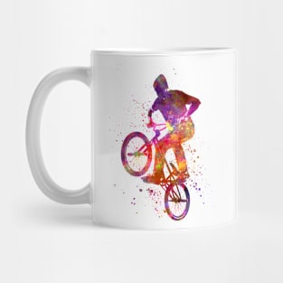 Man bmx acrobatic figure in watercolor Mug